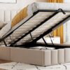 Full Size Upholstered Platform Bed With A Hydraulic Storage System - Beige - Image 13