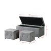 Piece Rectangular Storage Ottoman Short Velvet With 2 Set Ottomans - Light Gray - Image 10