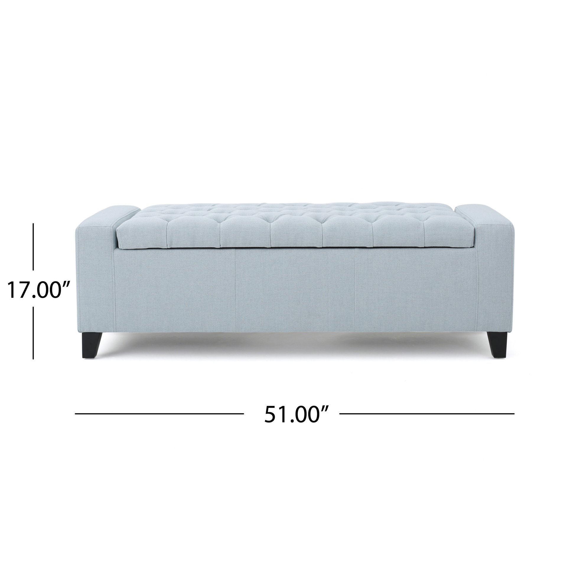 Stylish Guernsey Ottoman With Storage Function - Light Sky - Image 3