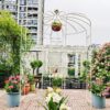 Metal Garden Arch Iron Garden Arbors Gazebo Dia High Birdcage Shape Pergola Pavilion For Wedding Ceremony - Cream White - Image 7