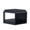 Hexagonal Coffee Table With Characteristic Pattern Stickers And Multi Hole Design For Extra Storage - Black - Image 12