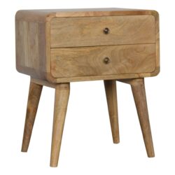 Curved Bedside Table - Oak