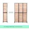 Rustic 3 Panel Room Dividers And Folding Privacy Screen Wooden Room Partitions 6Ft Wall Divider - Natural - Image 5