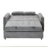 Upholstered Sleeper Bed Sofa With USB Charging, Adjustable Backrest, And Throw Pillows - Charcoal Gray - Image 12