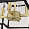 4 Light Metal Lantern Tiered Pendant Hanging Light Fixtures, Industrial Farmhouse Adjustable Height Chandeliers For Dining Room Hallway Foyer Entryway (E12 Bulbs Not Included) - Matte Black / Gold - Image 16