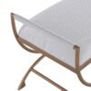 Nora - Bench With Bronze Metal Frame And Boucle Fabric Seat - White - Image 6