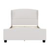 Queen Bed High Headboard Modern Wingback Linen Upholstered - Beige - Image 7