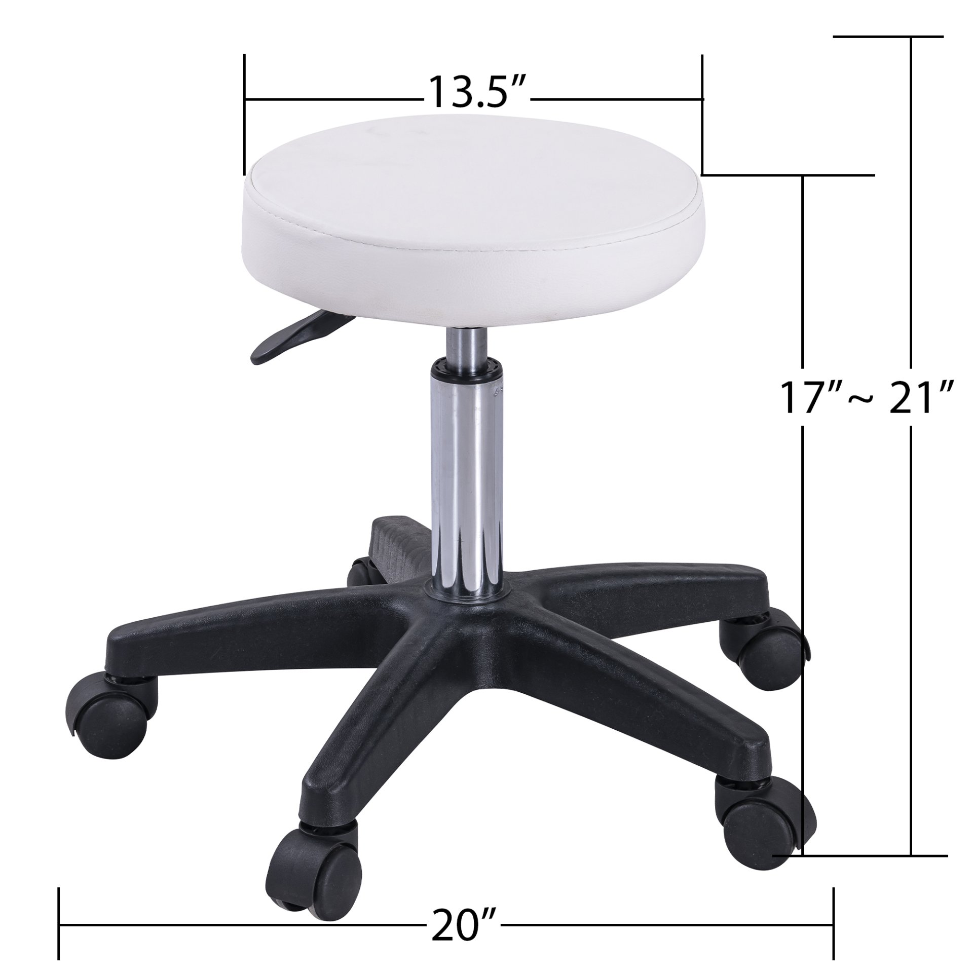 72.8" Massage Salon Tattoo Chair With Two Trays Esthetician Bed With Hydraulic Stool, Multi-Purpose 3-Section Facial Bed Table, Adjustable Beauty Barber Spa Beauty Equipment - White - Image 7