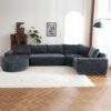 Oversized Modular Sofa Cloud Sectional Sofa Set Upholstered Couches U - Shaped Sofa With Deep Seat For Living Room - Gray - Image 10