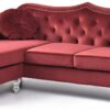 Hollywood - Sofa Chaise - Burgundy - Image 7