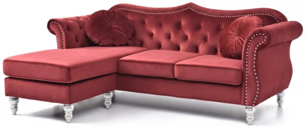 Hollywood - Sofa Chaise - Burgundy