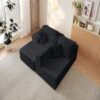 Modular Cloud Sectional Couch With L Shape Chaise, Deep Seat - Black - Image 14