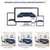 Modular U Shaped Sectional With Ottomans, Luxury Cloud Floor Couch With Deep Seat Fully Compressed Upholstered Sofa - Navy - Image 24