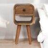 Extra Mini Curve Lower Bedside Table - Oak - Image 10