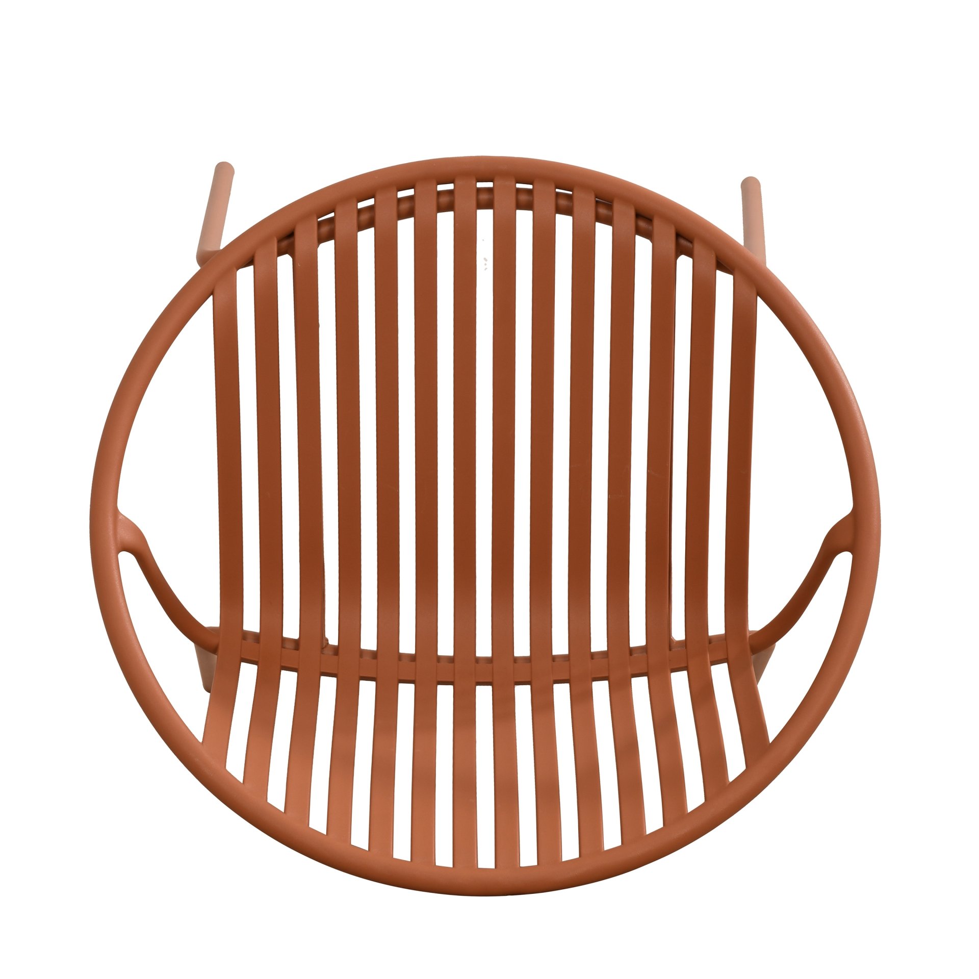 Contemporary Patio Dining Chairs (Set of 2) Stackable Outdoor Chairs With Breathable Plastic Backrest, Metal Legs - Orange - Image 14