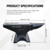 Single Horn Anvil 66Lbs Cast Steel Anvil smith For Sale Forge Tools And Equipment Anvil Rugged Round Horn Anvil smith Jewelers Metalsmith smith Tool - Black - Image 5