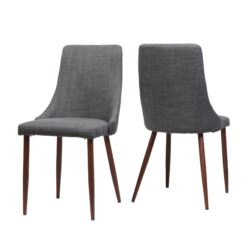 Modern Dining Chair With Iron Legs And - Light Gray