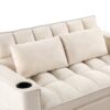 Multi Functional Sofa Bed With Cup Holder And USB Port For Living Room Or Apartments - Milk White - Image 19