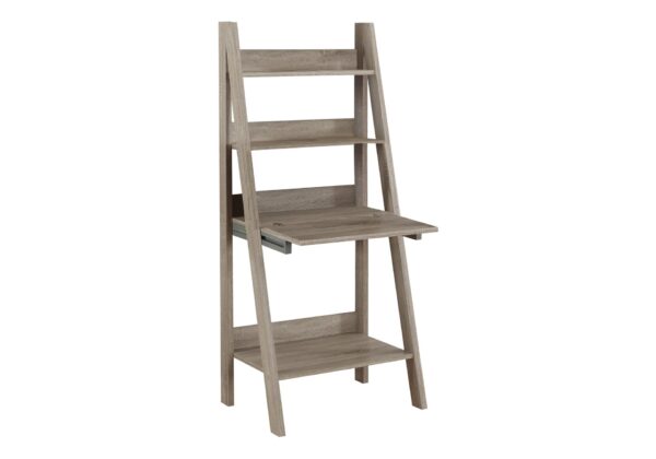 Computer Desk For Home Office, Laptop, Leaning, Storage Shelves, Contemporary & Modern - Taupe