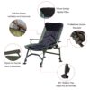 Camping Lounge Chair, Portable Folding Reclining Camping With Adjustable Backrest For Indoor And Outdoor Camping Beach Hiking Fishing - Green / Black - Image 12