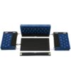 Wide Sofa With Jeweled Buttons, Square Arm, 2 Pillows - Blue - Image 13
