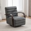 360° Swivel Accent Chair With Armrests, Comfy Lounge Reading Chair - Gray - Image 6