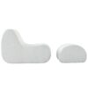 Curved Lounge Chair With Ottoman And High Resilience Foam - White - Image 8