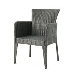 Outdoor Wicker Dining Armchair (Set of 2) - Gray