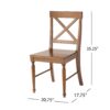 Acacia Wood Dining Chair With X Shaped Back (Set of 2) - Dark Oak - Image 3