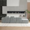 Sectional Sofa Full-Compressed Sofa Couch Free-Combined Sofa For Living Room - Gray - Image 20