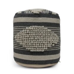 Diamond - Handcrafted Fabric Cylindrical Pouf - Dawn Gray
