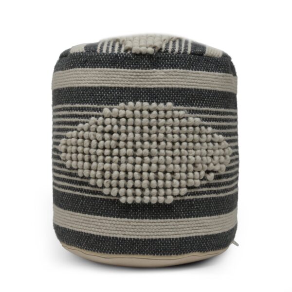 Diamond - Handcrafted Fabric Cylindrical Pouf - Dawn Gray