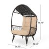 Doris - Outdoor Wicker Standing Basket Chair With Cushion - Brown - Image 3
