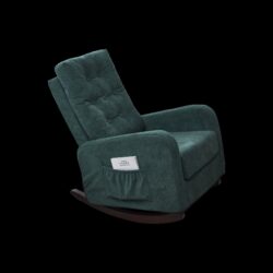 Accent Chair TV Chair Lazy Recliner Comfortable Fabric Leisure Sofa, Modern High Back Armchair - Deep Green