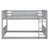 Full Over Full Classic Bunk Bed With Ladder - Gray - Image 3