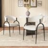 Contemporary Upholstered Dining Chairs With Metal Legs (Set of 2) - Beige - Image 2