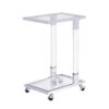 Glass Side Table, Acrylic End Table, Glass Top C Shape Square Table With Metal Base For Living Room, Bedroom, Balcony Home And Office - Chrome - Image 14