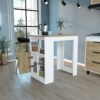 Kitchen Island Three Open Side Storage Shelves And One Push-To-Open Cabinet - White / Macadamia - Image 5