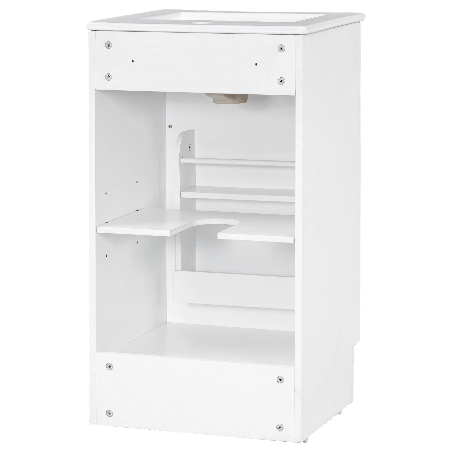 18" Bathroom Vanity With Sink, & Ceramic, Adjustable Shelf - White - Image 18