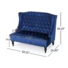 Nurturing - Upholstered Loveseat With Wing Back And Diamond Tufting - Navy Blue - Image 3