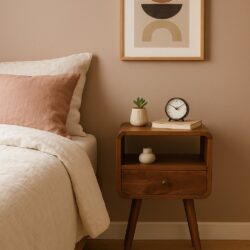 Mini Curve Open Bedside Table - Chestnut