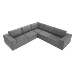 Modular L Shaped Sectional Sofa, Luxury Floor Couch Set, Upholstered Indoor Furniture, Foam - Filled Sleeper Sofa Bed 5 Pieces Free Combination - Gray