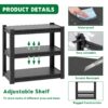 Metal Aquarium Stand 20 - 30 Gallon Adjustable 3 Tier Fish Tank Rack Shelf, Heavy Duty - White - Image 8