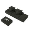 Modern Oversized Modular Sectional Sofa With 2 Ottoman And 2 Seat, Sparkling Chenille Fabric Soft Cushion Sofa With 4 Pillows, 4 Pieces Diy Combination Tufted Sofa, No Assembly Required - Black - Image 25