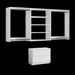 Devi - Wall Mounted Wood Closet System Modular Versatility And Warm - White