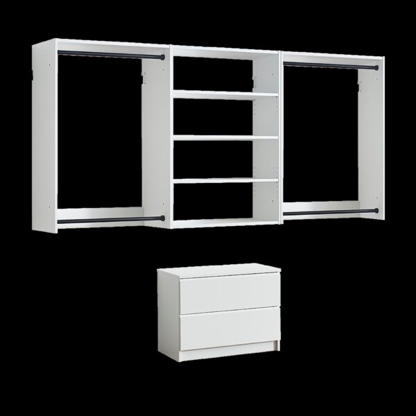 Devi - Wall Mounted Wood Closet System Modular Versatility And Warm - White