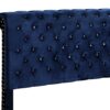 Button Tufted Upholstered Bed - Navy Blue - Image 5