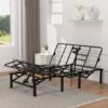 Adjustable Bed Base Frame With Head And Foot Incline, Quiet Motor, Queen Size Steel, Dual USB A, C Ports - Black - Image 2