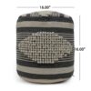 Diamond - Handcrafted Fabric Cylindrical Pouf - Dawn Gray - Image 3