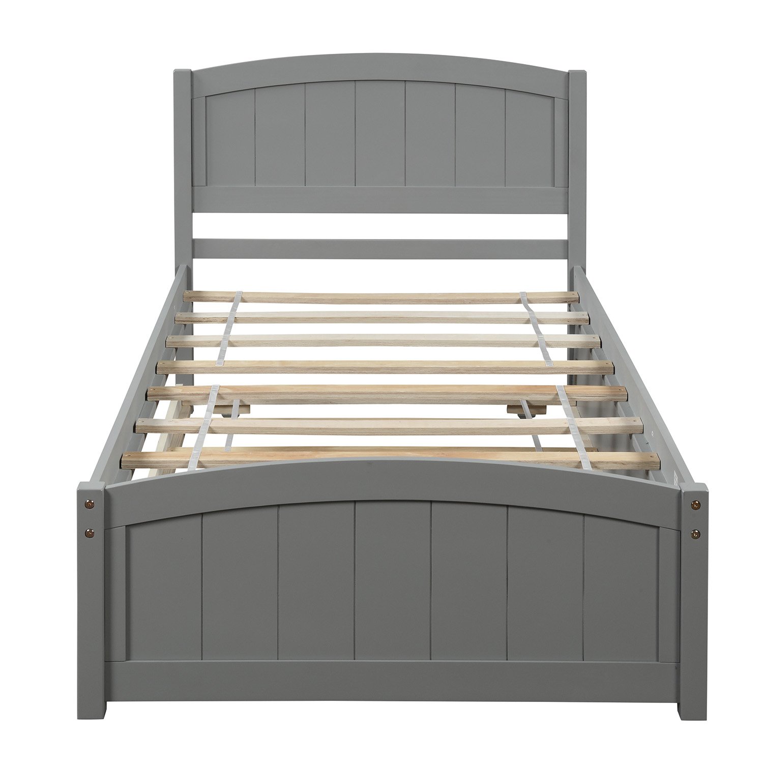 Twin Size, Platform Bed With Trundle - Gray - Image 4